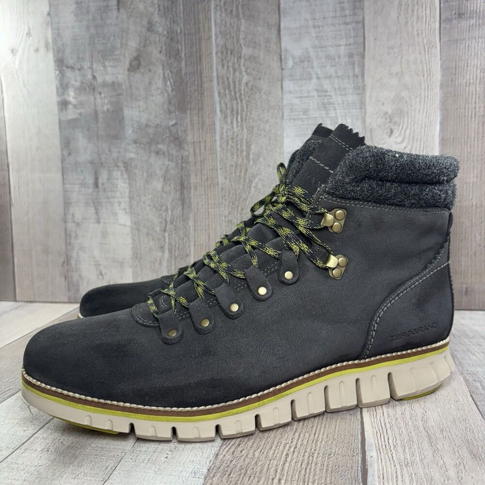 Cole Haan Zerogrand Hiker Boots Men's Size 11 Suede Waterproof Midnight Gray